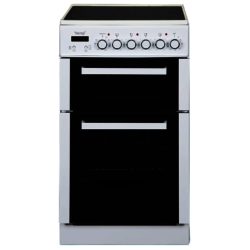 Teknix TK50TCW 50cm Twin Cavity Ceramic Electric Cooker in White